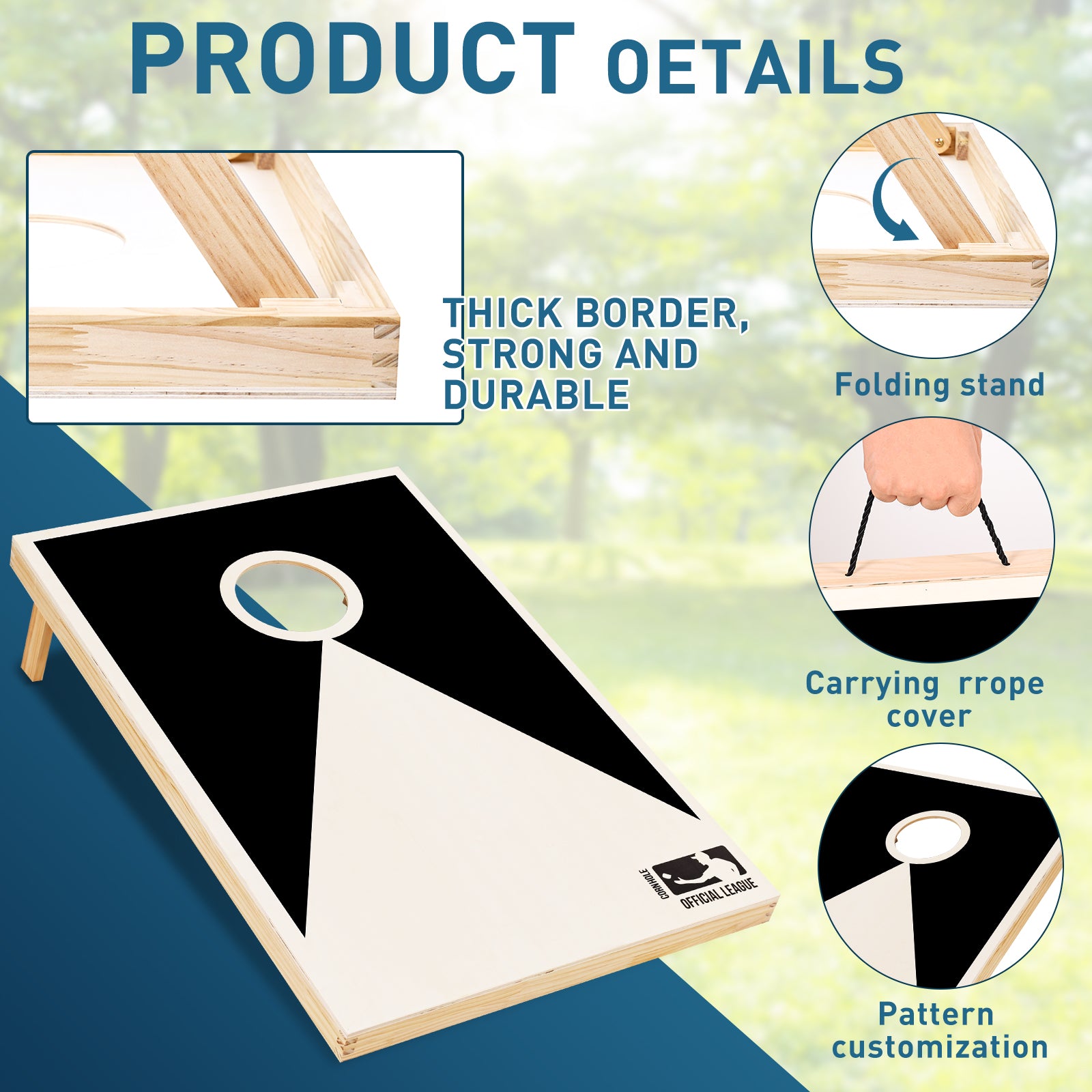 Solid Wood Premium Cornhole Set - 3ft X 2ft Game Board