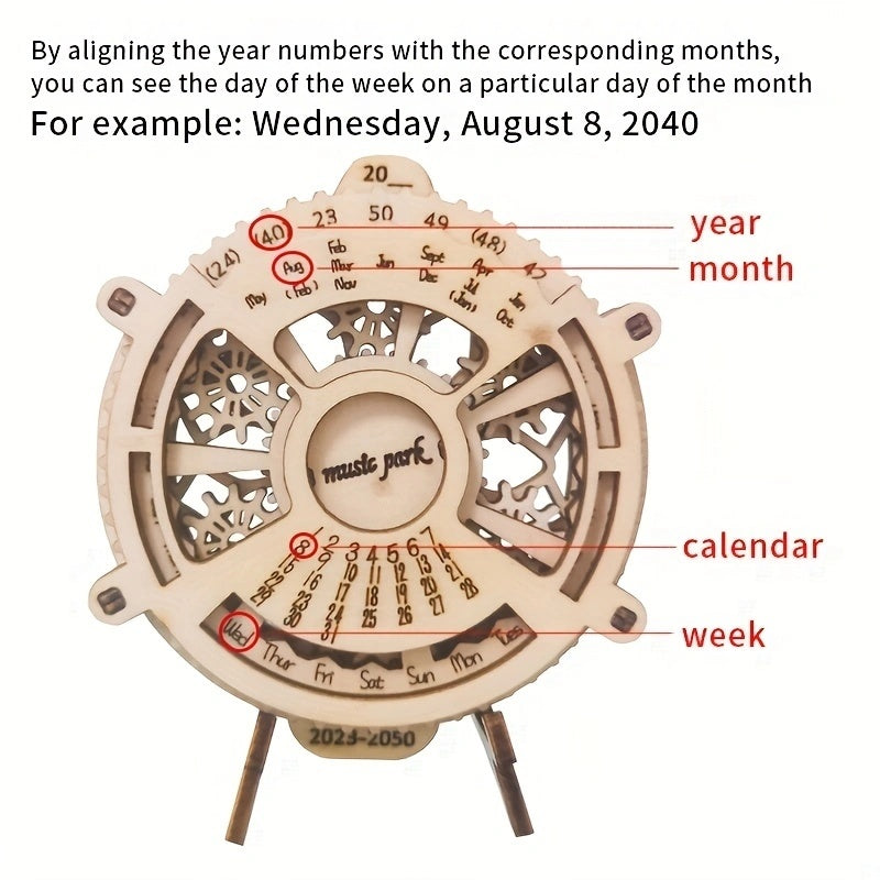 Perpetual Calendar Mechanical Gears 3D Puzzle