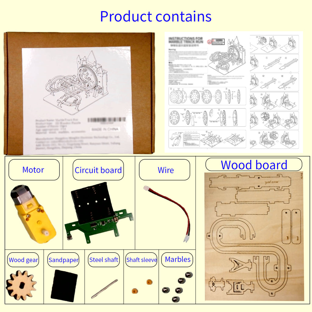 Electric 3D Wooden Marble Run