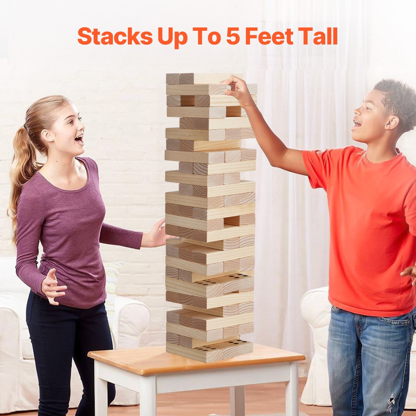 Tumbling Timber Toy 60 Blocks Giant Tumble Tower