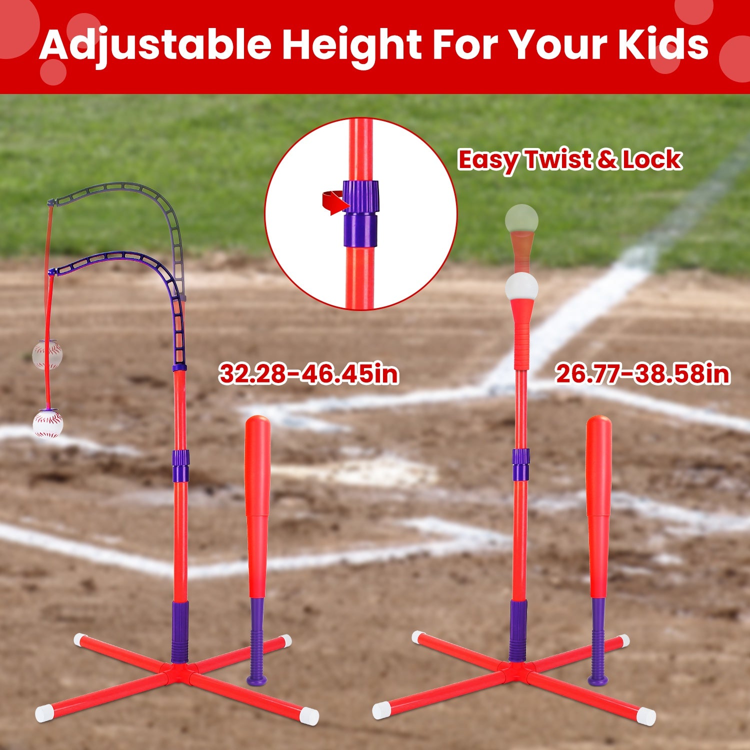 1Set 3 In 1 Baseball Toy Set For 3 To 5Years Old Kids And Toddlers Includes Tee Ball Stand Hanging Tee Automatic Ball Launcher With Adjustable Height For Indoor Outdoor Play